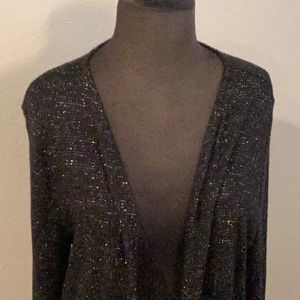 Holiday black bling cardigan with side slits